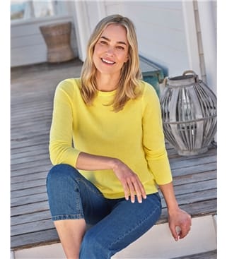 Pullover mit Rundhalsausschnitt aus Merinowolle und Kaschmir für Damen