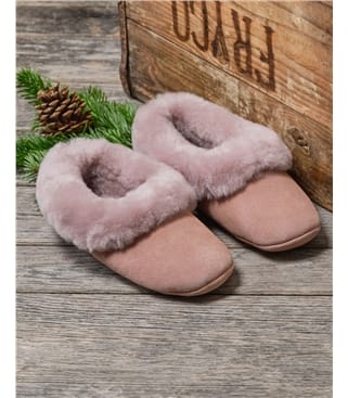 Sheepskin Collar Ballerina Slippers