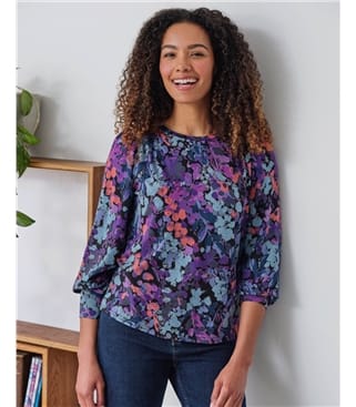 Garnet Lenzing™ EcoVero™ Floral Jersey Top