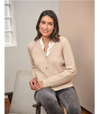 Wool Cashmere Relaxed V Cardigan