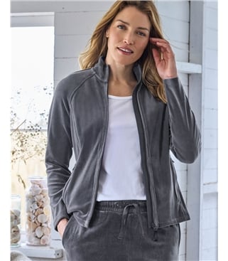 Placid Velour Zip Through Jumper