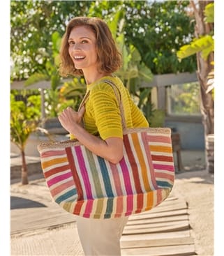 Large Stripe Straw Bag
