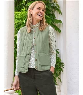 Quilted Button Through Gilet