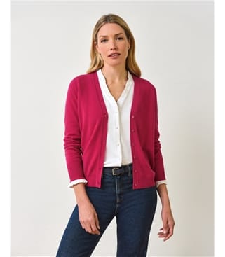 Kaschmir Strickjacke mit V-Ausschnitt