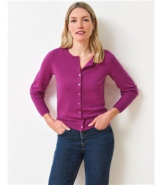 Kaschmir Strickjacke mit Rundhalsausschnitt