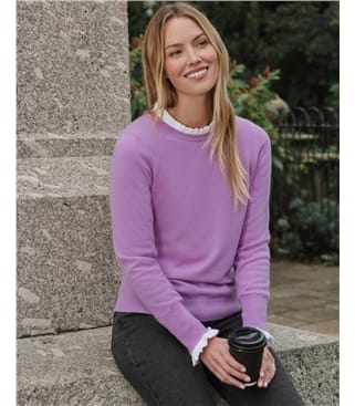  Kaschmir Strickjacke mit Rundhalsausschnit