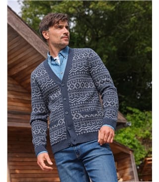 V Neck Fairisle Cardigan