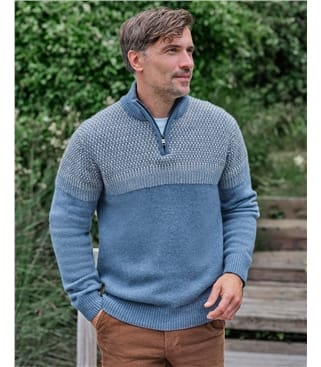 Textured Stitch Half Zip Jumper