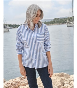 Relaxed Cotton Striped Shirt