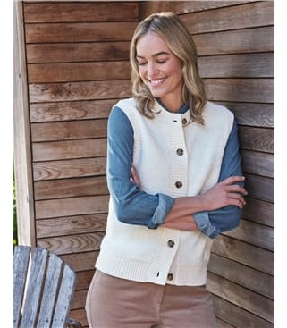 Textured Crew Neck Waistcoat