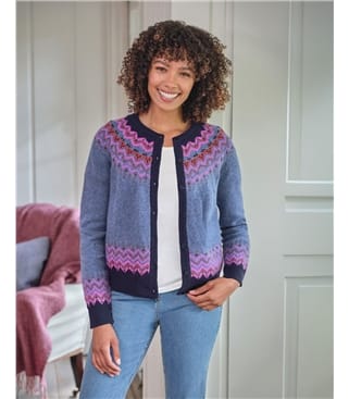 Strickjacke mit Nordischen Fairisle-Passe