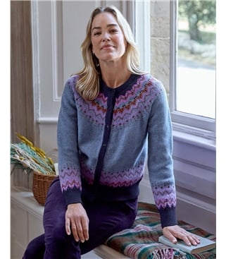 Strickjacke mit nordischer Fairisle-Passe