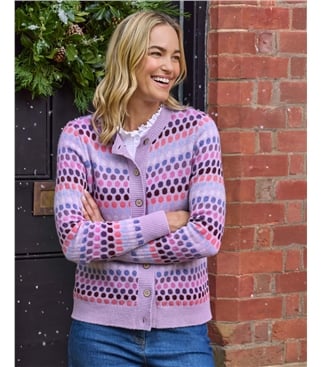 Multi Spot Stripe Cardigan