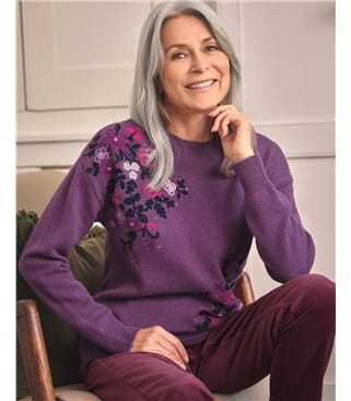 Floral Embroidered Sparkle Jumper