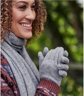 Handschuhe aus Merinowolle und Kaschmir für Damen