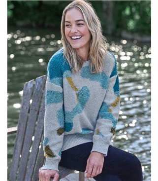 Womens Textured Abstract Jumper