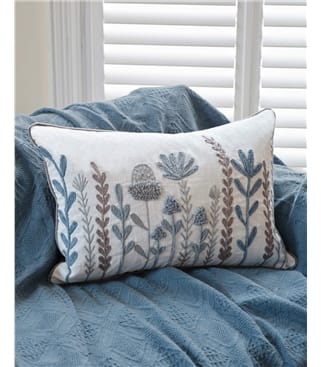 Floral Embroidered Cushion