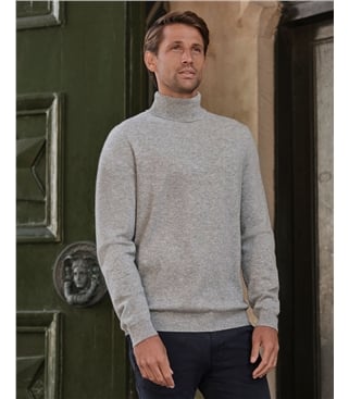 Mens Cashmere Roll Neck Sweater
