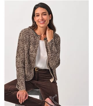 Animal Knitted Jacket With Trim