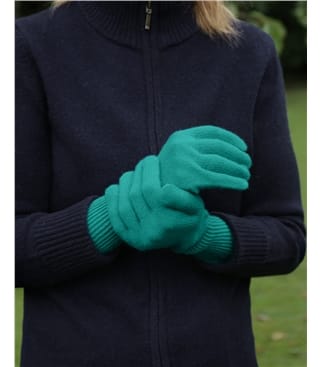 Gerippte Handschuhe aus Kaschmir und Merinowolle