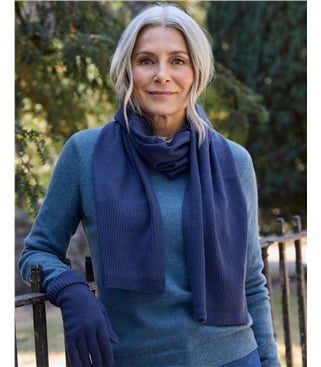 Cashmere Merino Ribbed Scarf