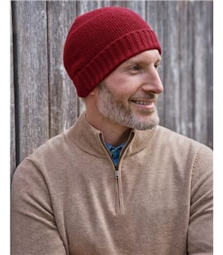 Mens Essential Lambswool Beanie Hat