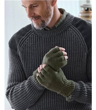 Mens Essential Lambswool Fingerless Glove