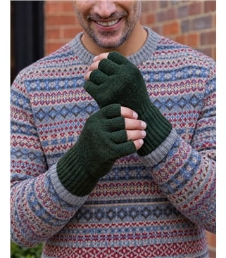Mens Essential Lambswool Fingerless Glove