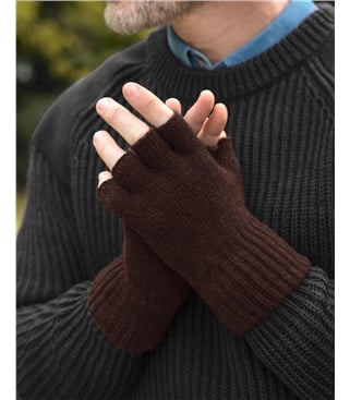 Mens Essential Lambswool Fingerless Glove