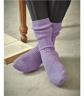 Chaussettes côtelées - Femme - Cachemire & Mérinos