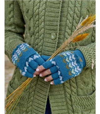 Heart Fairisle Capped Mitten