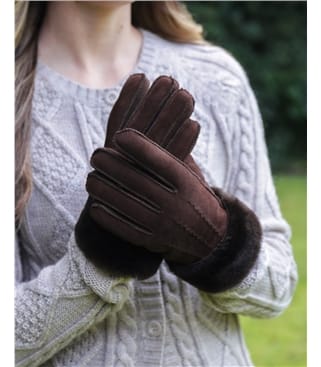 Gants fourrés à revers - Femme - Peau de mouton