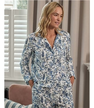Woven Revere Collar PJ Top