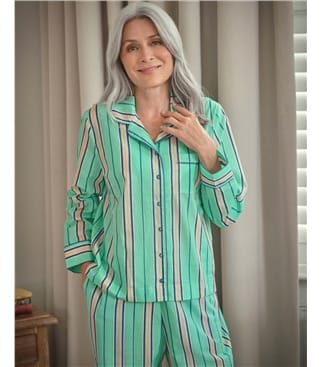 Woven Revere Collar PJ Top