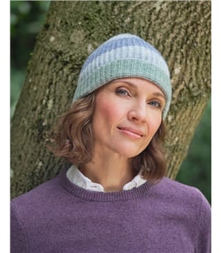 Fluffy Colourblock Stripe Hat