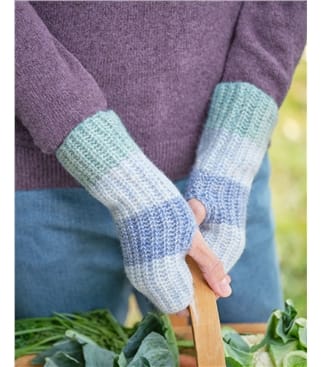 Fluffy Colourblock Stripe Wristwarmer