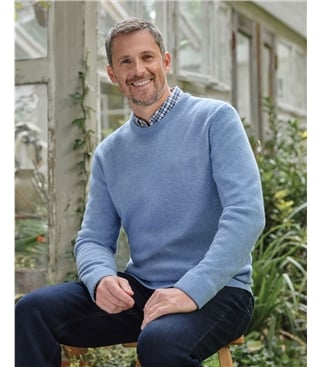 Pull à col rond - Homme - Laine d’agneau certifiée 100% RWS