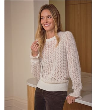トップス Fetico MOHAIR SILK LACE KNIT SWEATER SP06_IRIS_LEVANTO_PO_WHT_086-