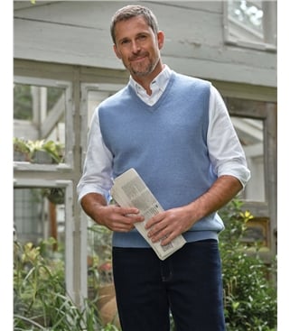 Pullunder mit V-Ausschnitt aus Lammwolle für Herren