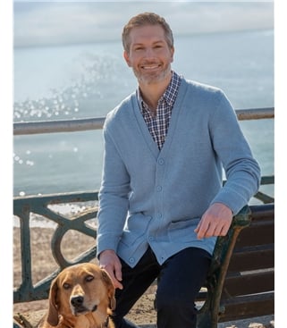 Mens Lambswool V Neck Cardigan