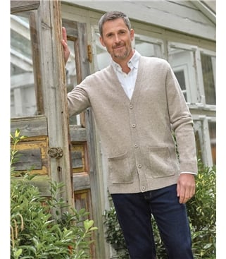 Cardigan à col V - Homme - Laine d’agneau certifiée 100% RWS