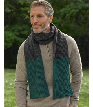 Mens Nep Yarn Colourblock Scarf