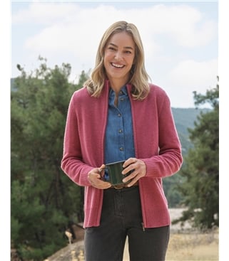 Lambswool Zip Thru Cardigan