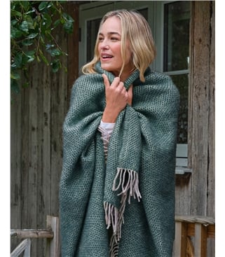 Decke mit Rautenmuster aus reiner Wolle