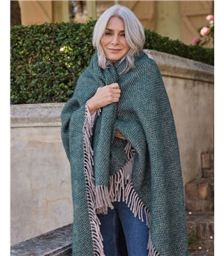 Decke mit Rautenmuster aus reiner Wolle