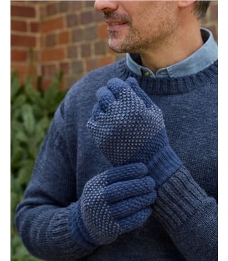 Mens Textured Stitch Stripe Glove