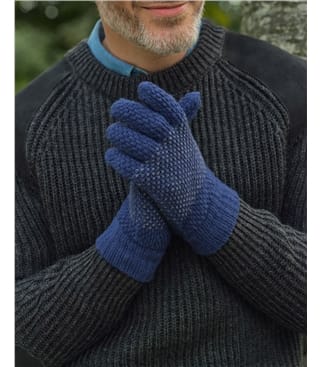 Mens Textured Stitch Stripe Glove