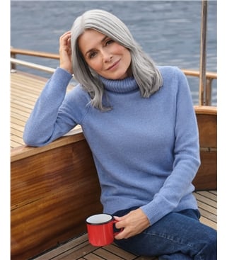 Pull à col roulé - Femme - Laine d’agneau certifiée 100% RWS