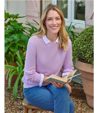 Pull à col rond - Femme - Cachemire & Mérinos