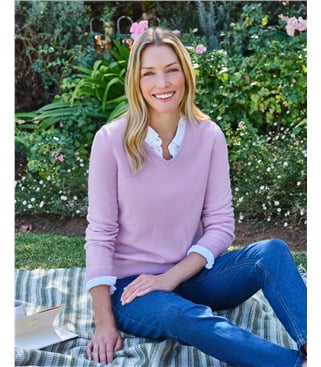 Cashmere & Merino V Neck Knitted Jumper